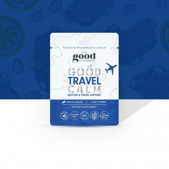 【软糖因自然因素融化不理赔】【旅行装4粒】The Good Vitamin CO Travel Calm 晕车舒缓软糖 旅行装 4粒 柠檬生姜味 保质期2027.2